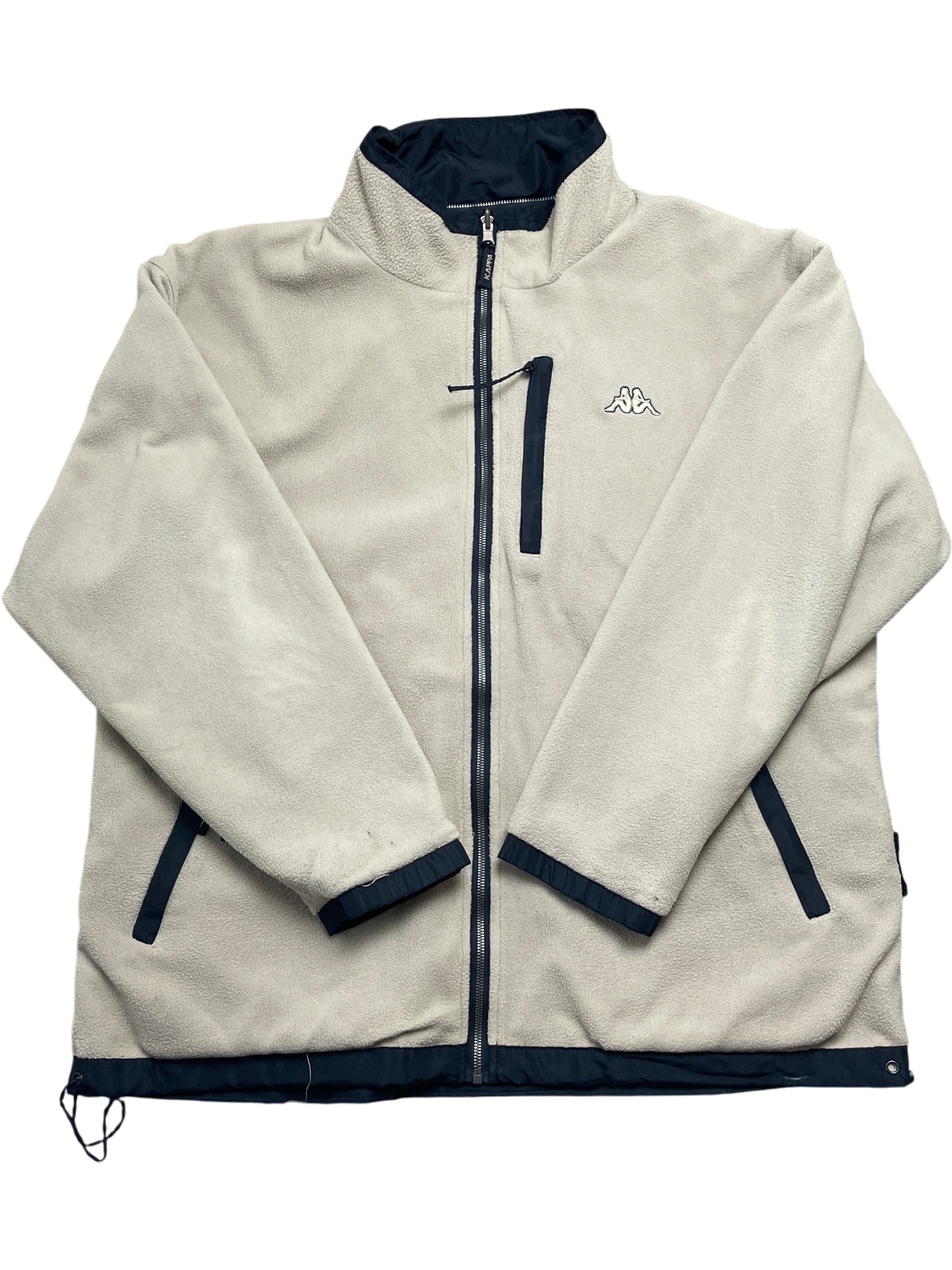 Vintage Beige Kappa Fleece Jacket Reversible 2000s (XXL)
