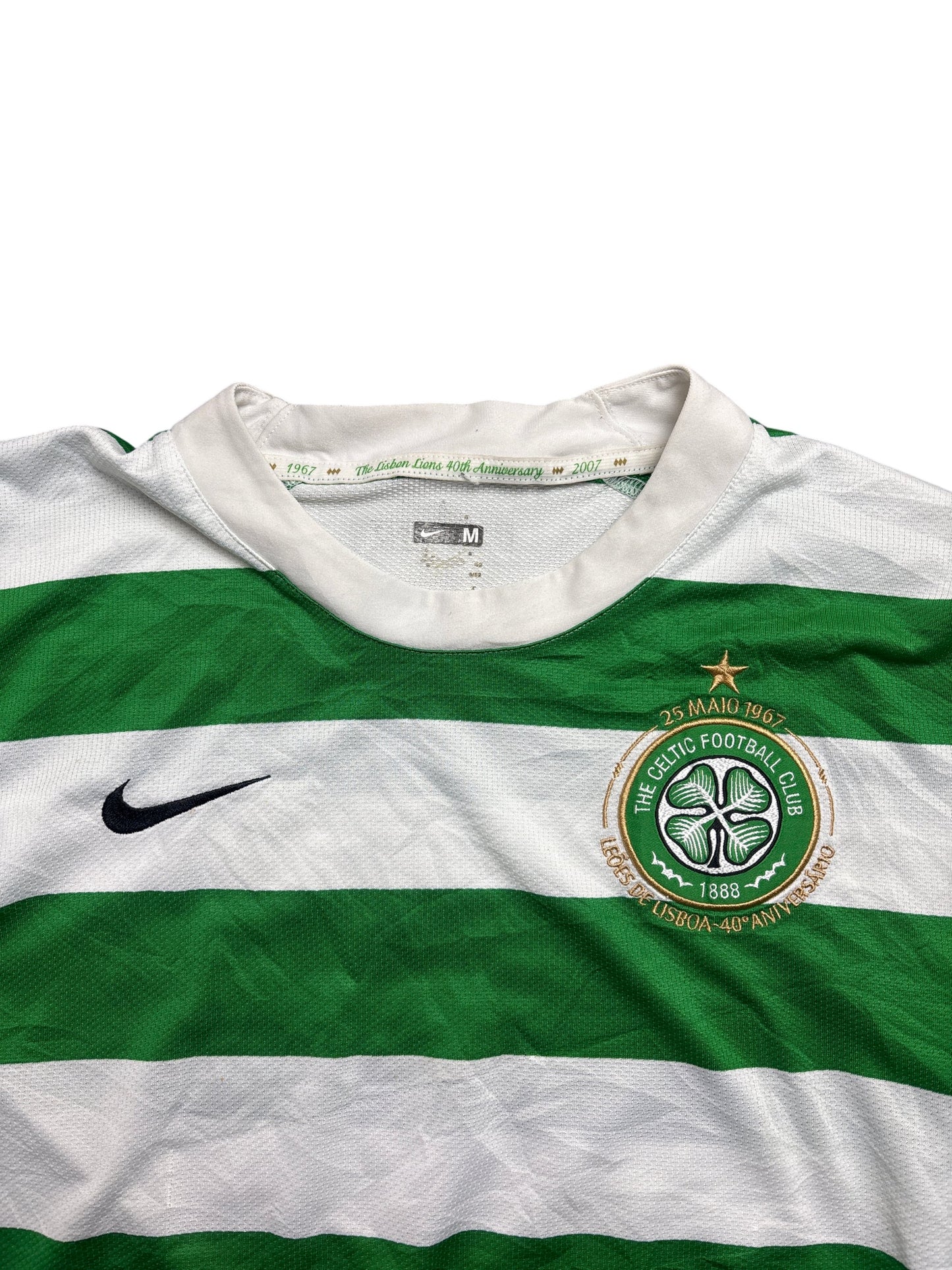 Vintage Green White Nike Celtic Football Club Jersey 2007 (M)