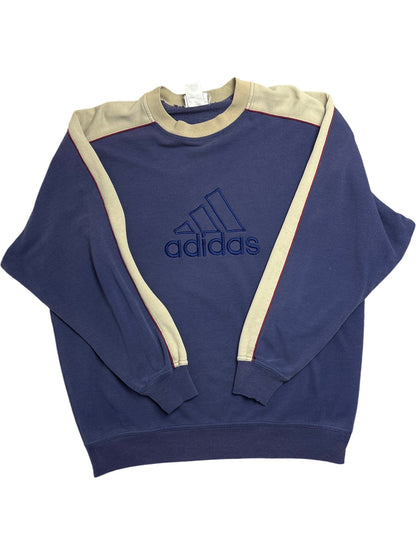 Vintage Blue Adidas Sweatshirt Spell out (L)