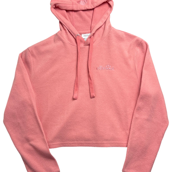 Vintage Pink Ellesse Hoodie Crop Top (L)