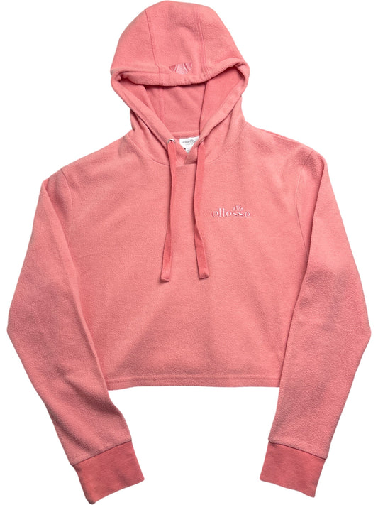Vintage Pink Ellesse Hoodie Crop Top (L)
