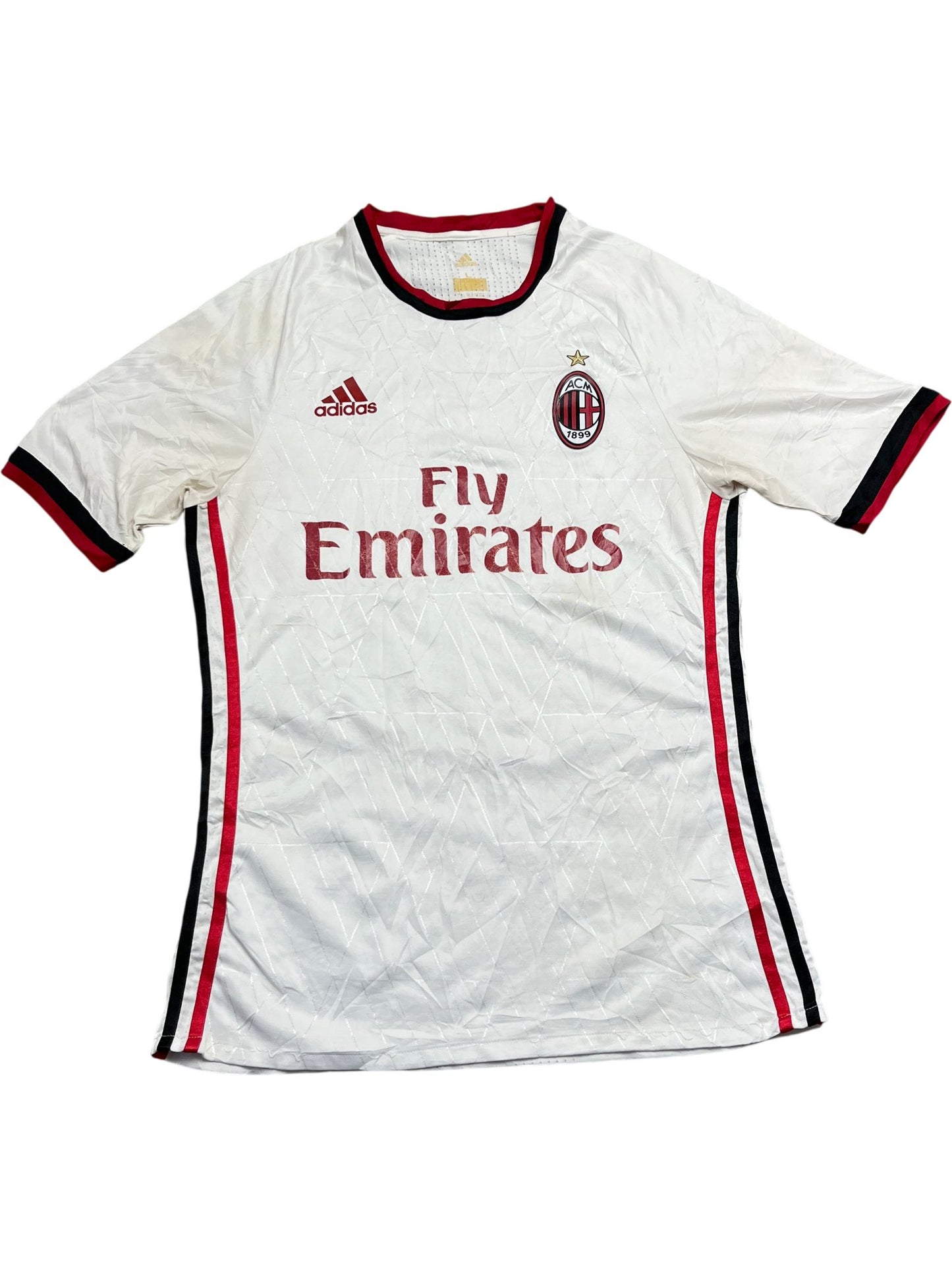 Vintage White Adidas AC Milan Football Jersey (L)