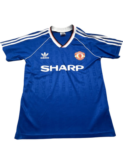 Vintage Blue Adidas Manchester United Football Shirt 90s (M)