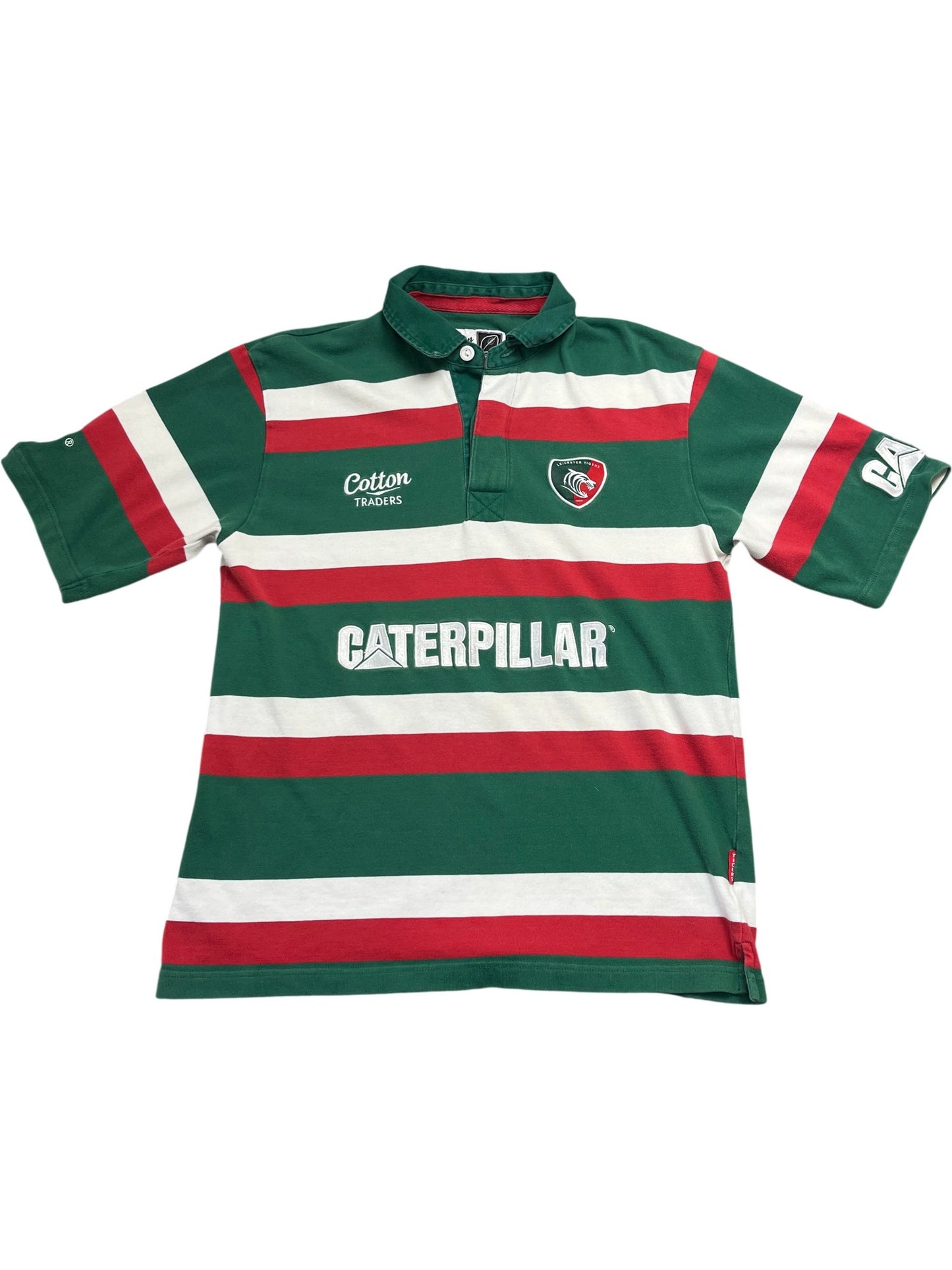 Vintage Green White Red Cotton Traders Rugby Shirt (M)