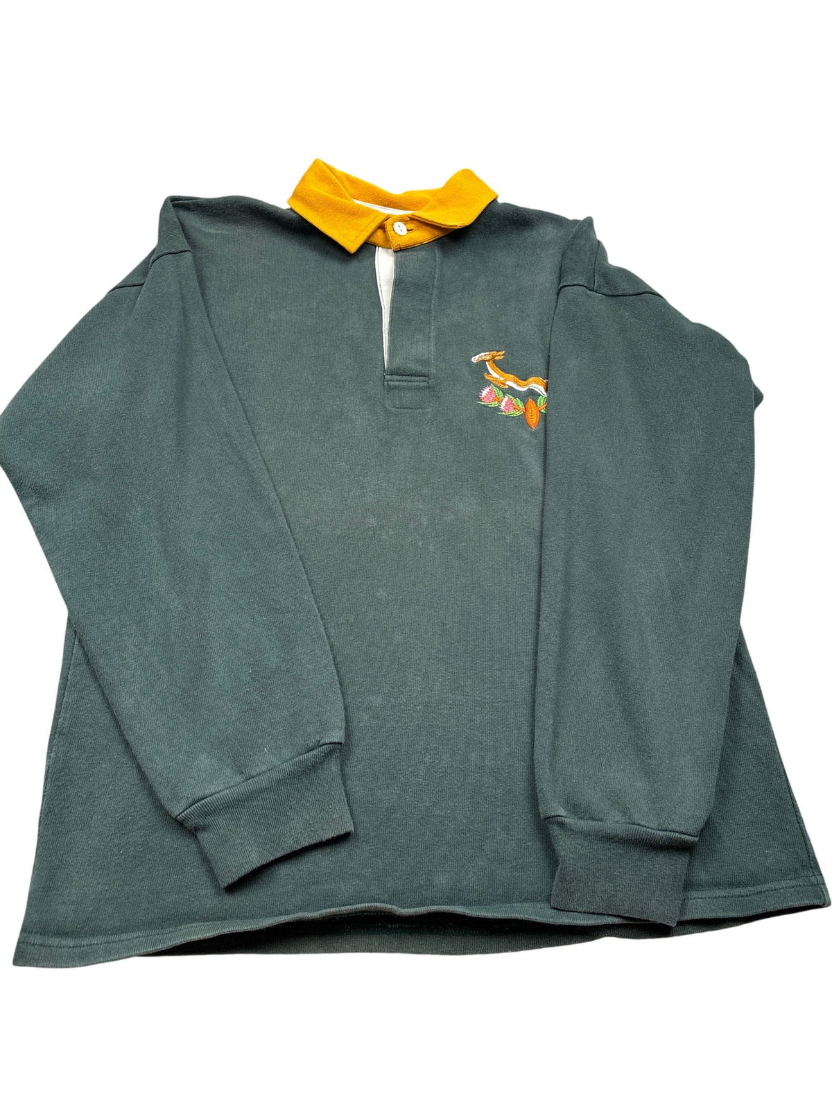 Vintage Green Springboks Rugby Shirt (L)