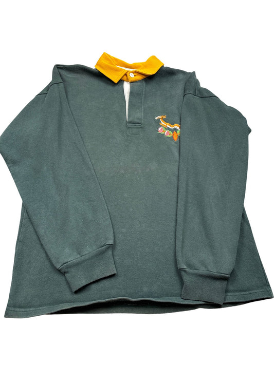 Vintage Green Springboks Rugby Shirt (L)