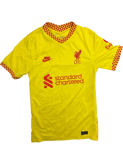 Vintage Yellow Nike Liverpool Football Club Shirt Kids 10-11 (XXS)