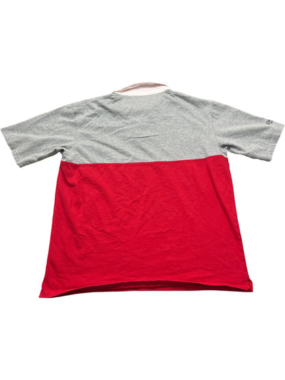 Vintage Red Grey Casron Wales Rugby Polo Shirt (XL)