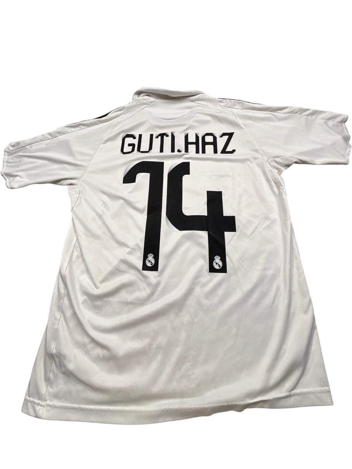 Vintage White Adidas Real Madrid Jersey Guti 2000s (M)