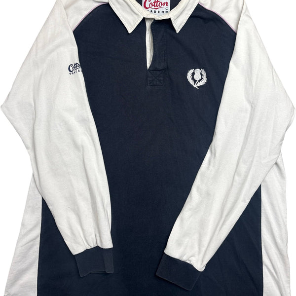 Vintage Navy Cotton Traders Rugby Shirt (XL)