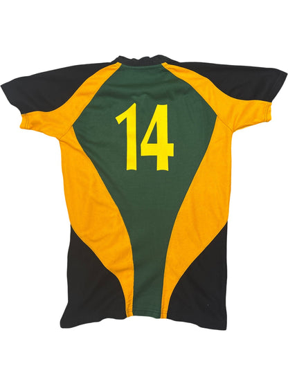 Vintage Green Yellow Rugby Jersey Team Parklands Number 14 (L)