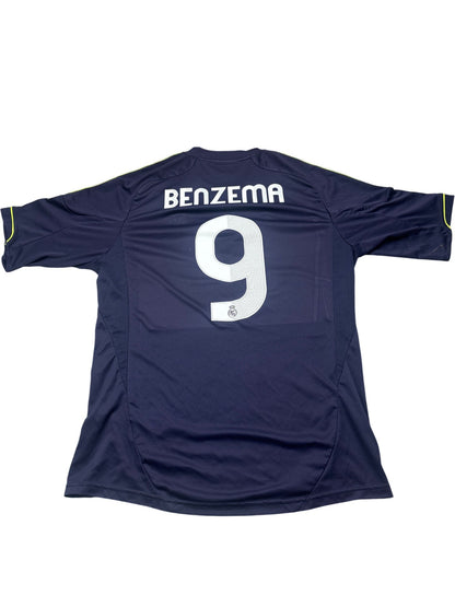 Vintage Navy Adidas Real Madrid Jersey Benzema (L)