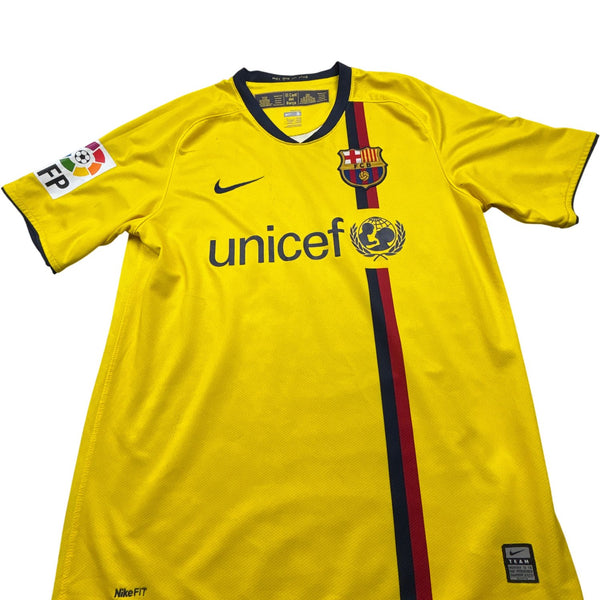 Vintage Yellow Nike Barcelona Jersey Messi 2009 (S)