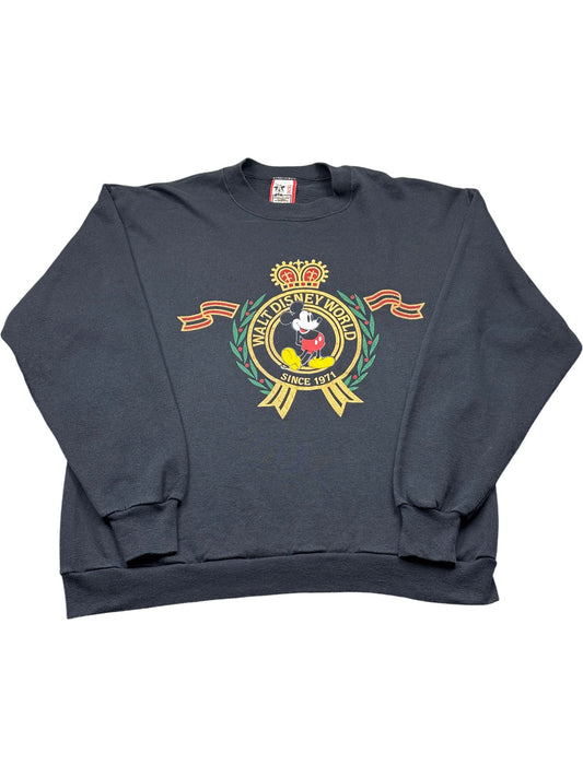 Vintage Black Disney Sweatshirt Mickey Mouse 1970s (XL)