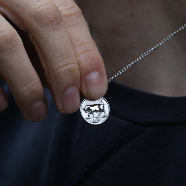 5P Bull Irish Coin Necklace