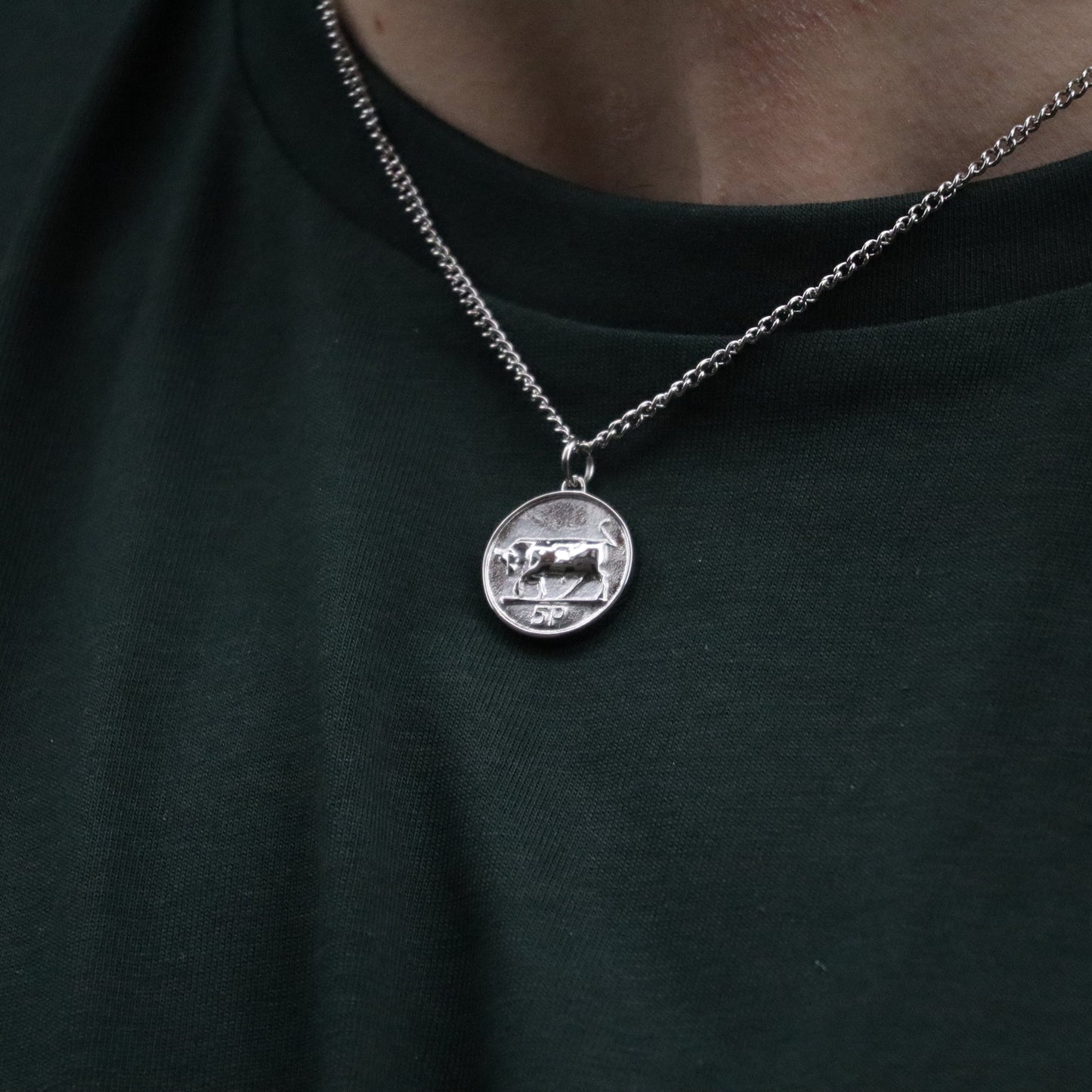 5P Bull Irish Coin Necklace