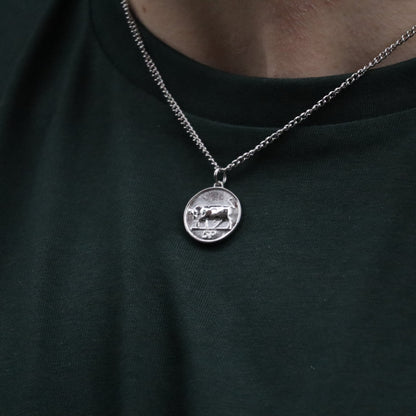 5P Bull Irish Coin Necklace