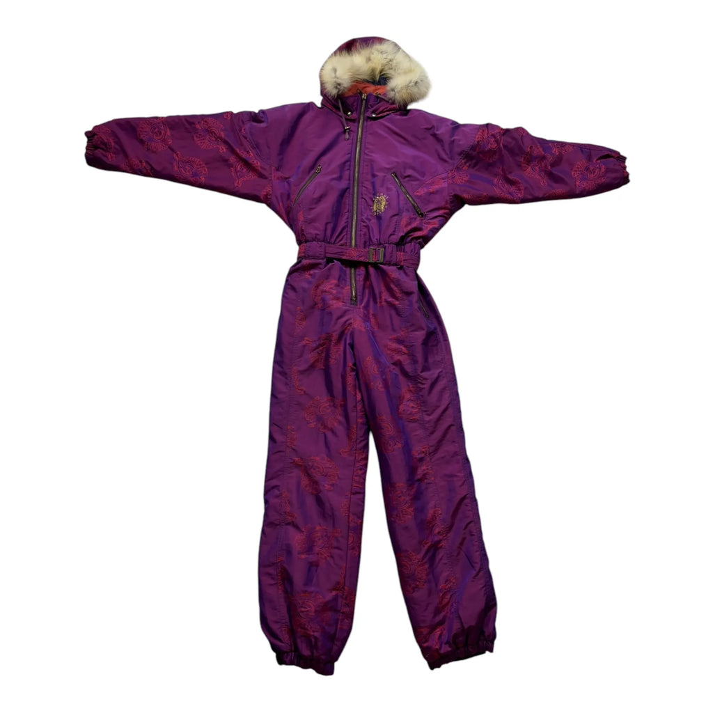 Vintage Purple Ski Suit (Womens L)