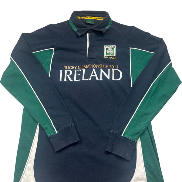 Vintage Navy Ireland Rugby Championship 2011 Long Sleeve Shirt (M)