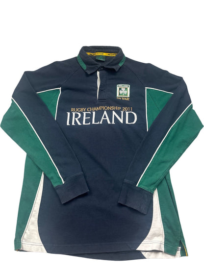 Vintage Navy Ireland Rugby Championship 2011 Long Sleeve Shirt (M)
