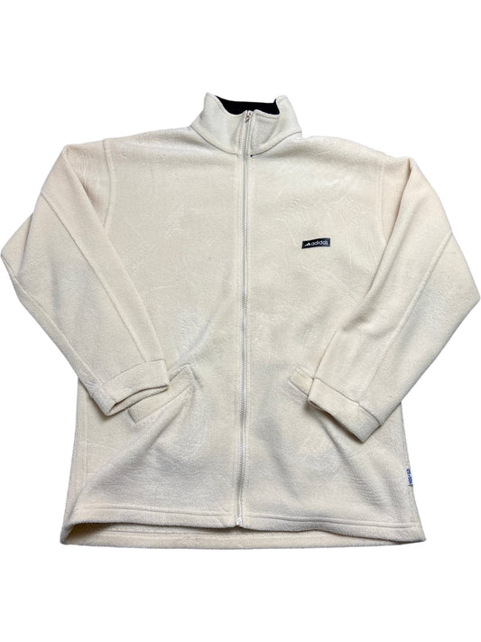 Vintage White Adidas Fleece Jacket 90s (M)