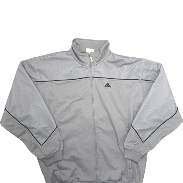 Vintage Grey Adidas Track Jacket Y2K (XL)