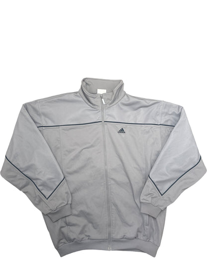 Vintage Grey Adidas Track Jacket Y2K (XL)
