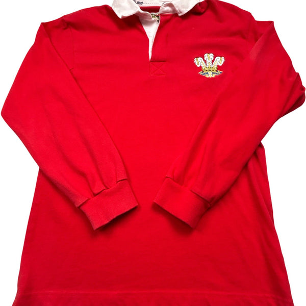 Vintage Red Wales Cotton Rugby Shirt (S)