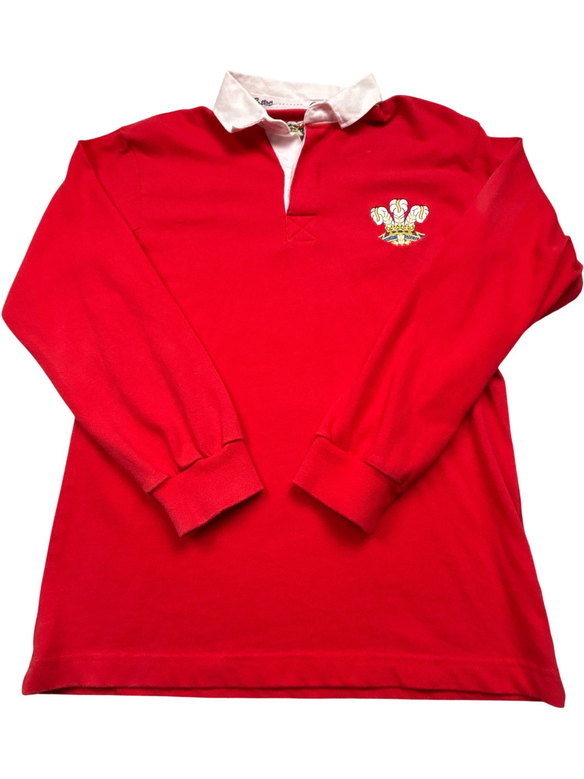 Vintage Red Wales Cotton Rugby Shirt (S)