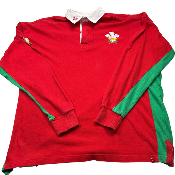 Vintage Red Rugby Shirt Welsh 2000s (L)
