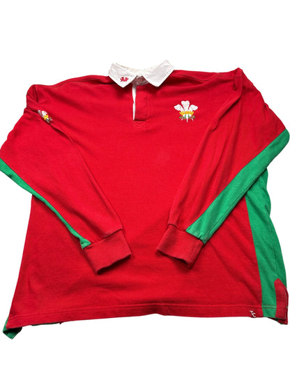 Vintage Red Rugby Shirt Welsh 2000s (L)