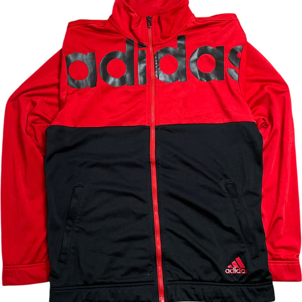 Vintage Red Black Adidas Track Jacket Spell-out (M)