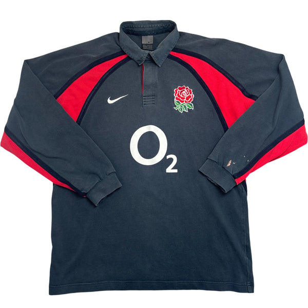 Vintage Navy Nike Rugby Shirt England Rose 2000s (L)
