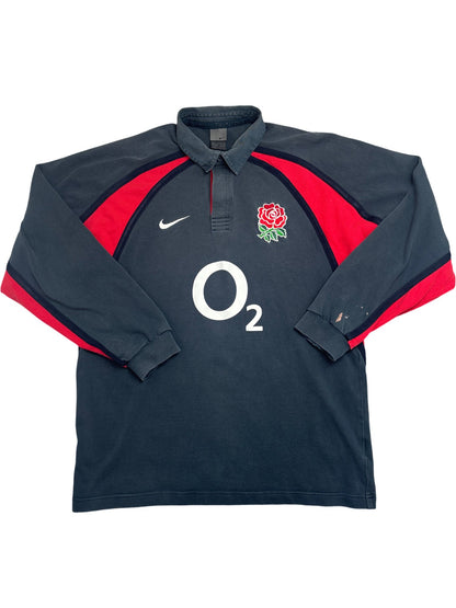 Vintage Navy Nike Rugby Shirt England Rose 2000s (L)