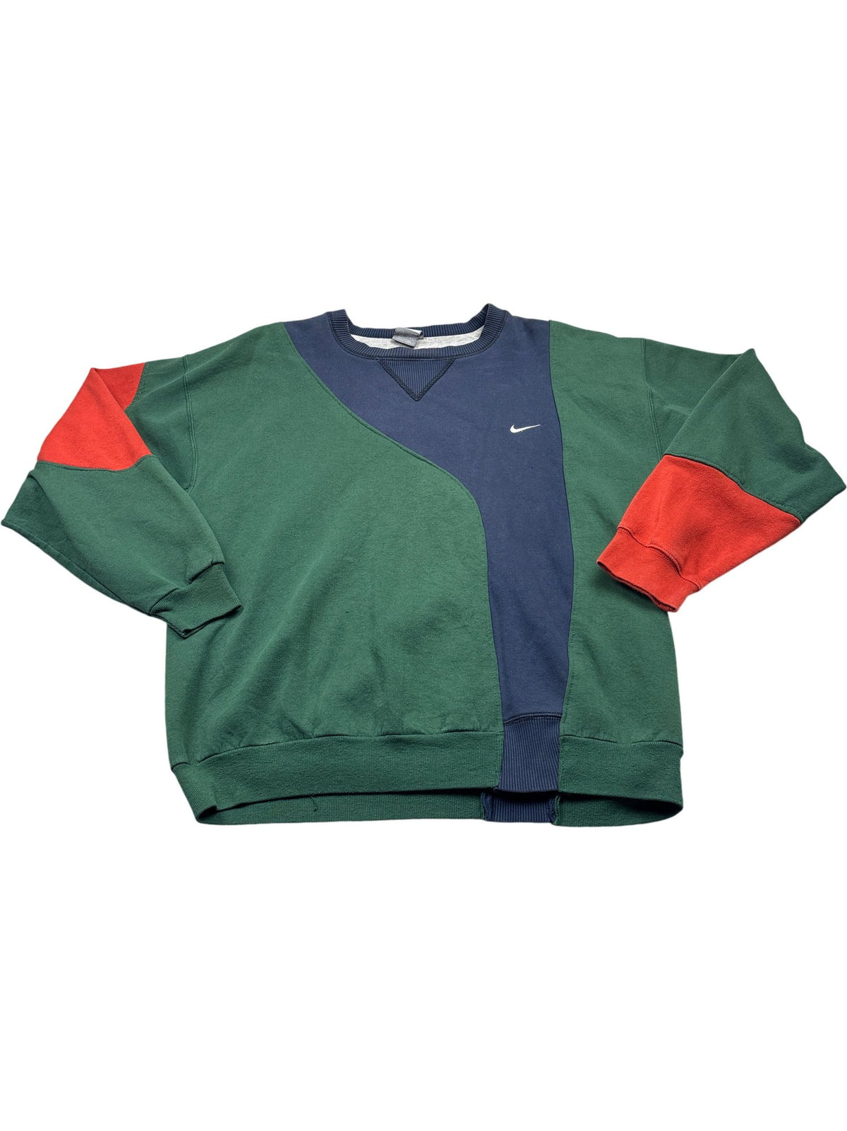 Vintage Green Nike Rework Sweatshirt Y2K (L)