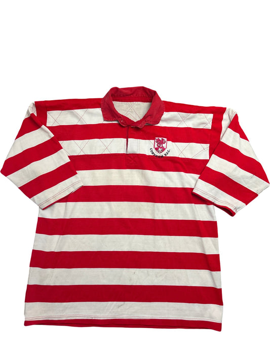 Vintage Red White Rugby Shirt Corsham RFC Number 1 (XL)
