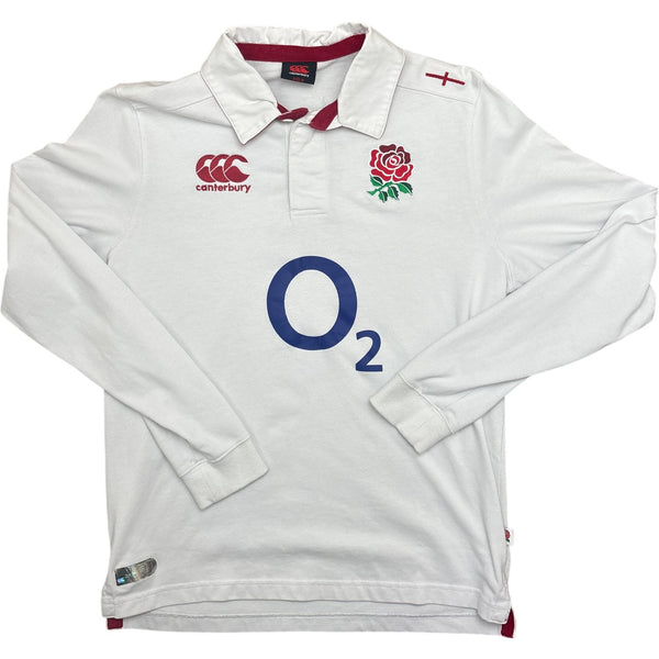 Vintage White Canterbury Rugby Shirt England O2 (M)