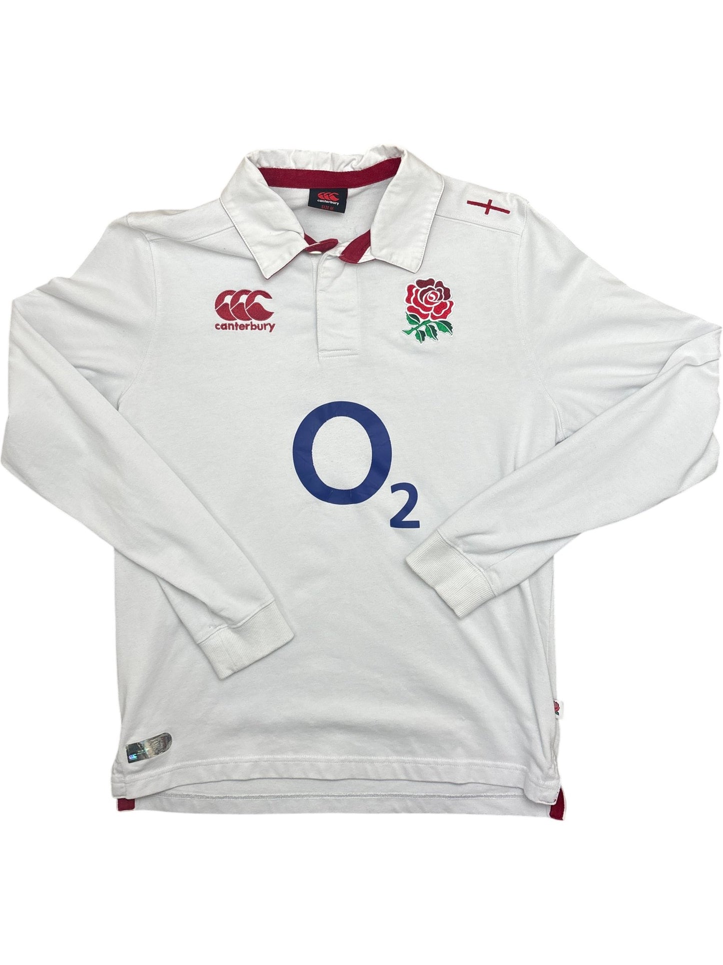 Vintage White Canterbury Rugby Shirt England O2 (M)
