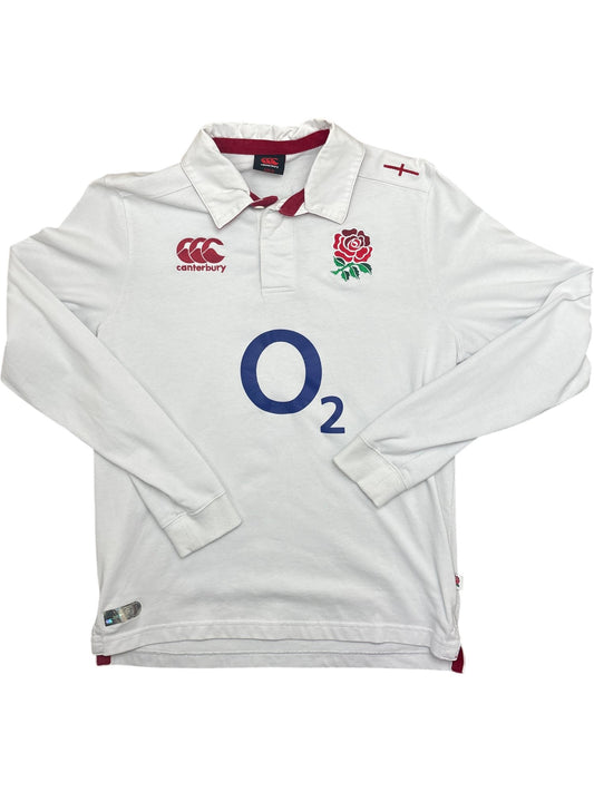Vintage White Canterbury Rugby Shirt England O2 (M)