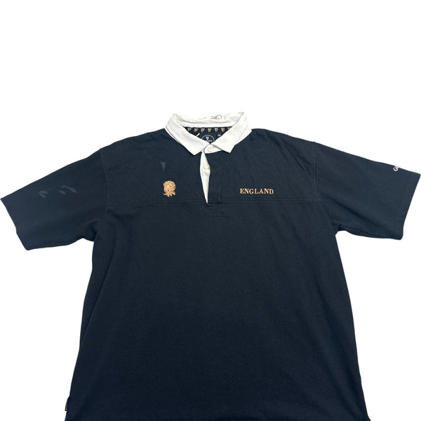 Vintage Black England Rugby Polo Shirt 90s (XXL)