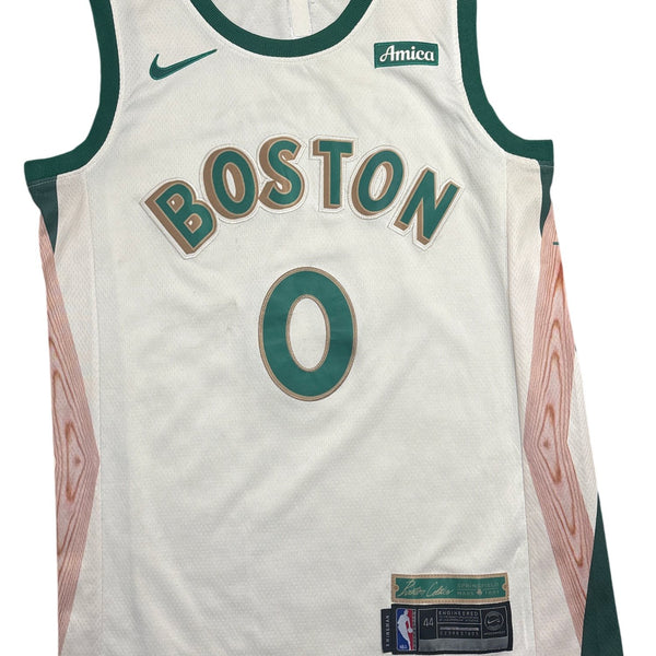 Vintage White Nike Basketball Jersey Tatum 0 Boston Celtics (XL)