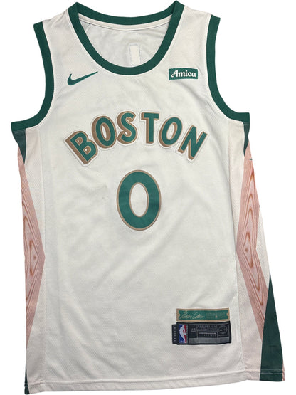 Vintage White Nike Basketball Jersey Tatum 0 Boston Celtics (XL)