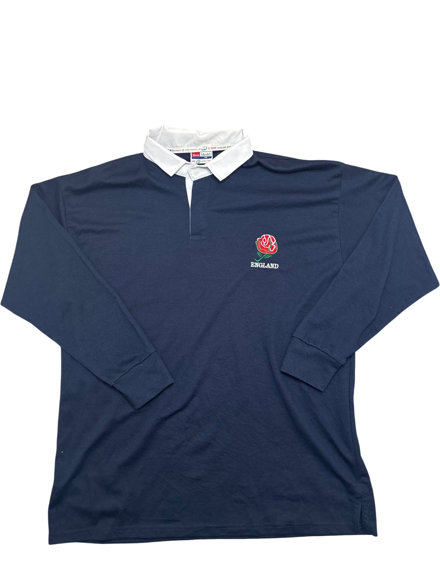 Vintage Navy England Rugby Shirt (XXL)