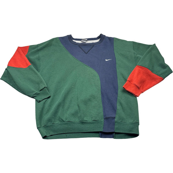 Vintage Green Nike Rework Sweatshirt Y2K (L)