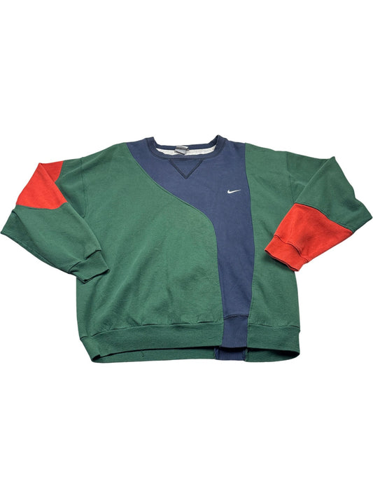 Vintage Green Nike Rework Sweatshirt Y2K (L)