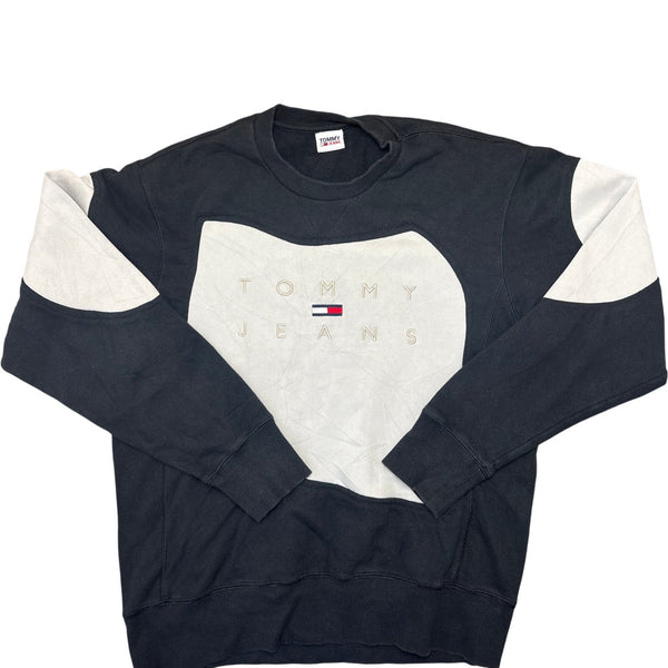 Vintage Black Tommy Hilfiger Crewneck Sweatshirt 90s (L)