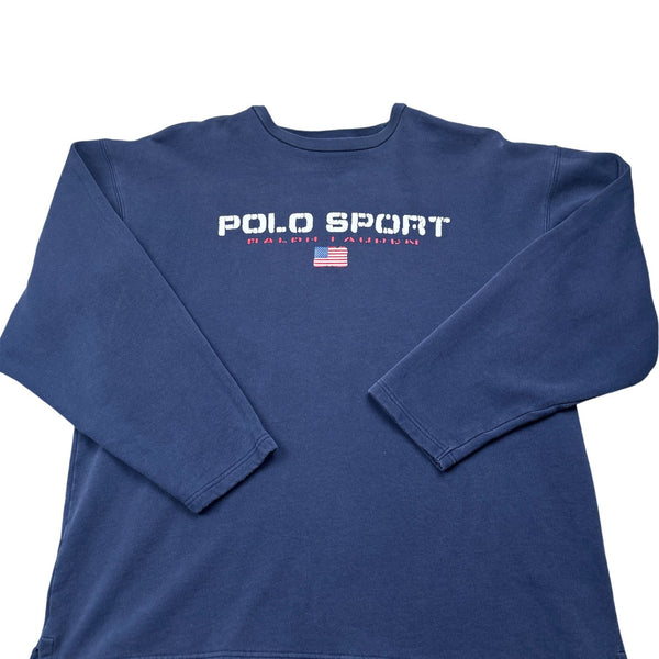 Vintage Blue Polo Ralph Lauren Crewneck Sweatshirt 90s (XL)