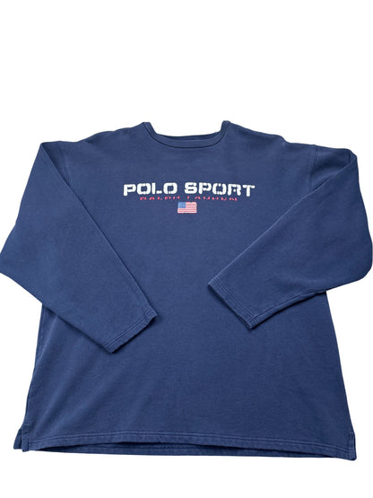 Vintage Blue Polo Ralph Lauren Crewneck Sweatshirt 90s (XL)