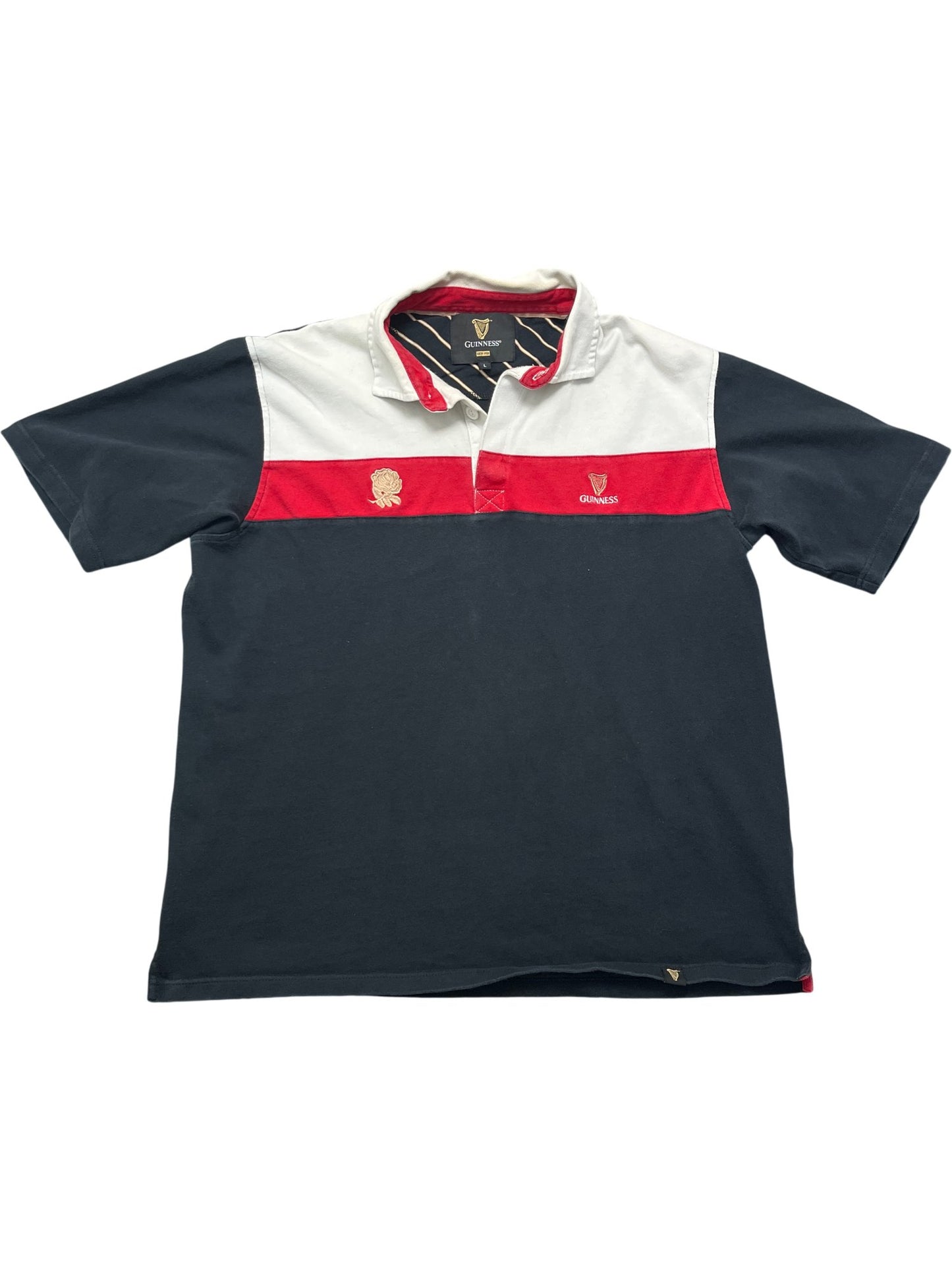 Vintage Black Guinness Rugby Shirt England (L)