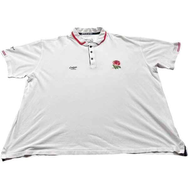 Vintage White Rugby Polo Shirt England Sports XXXX ()